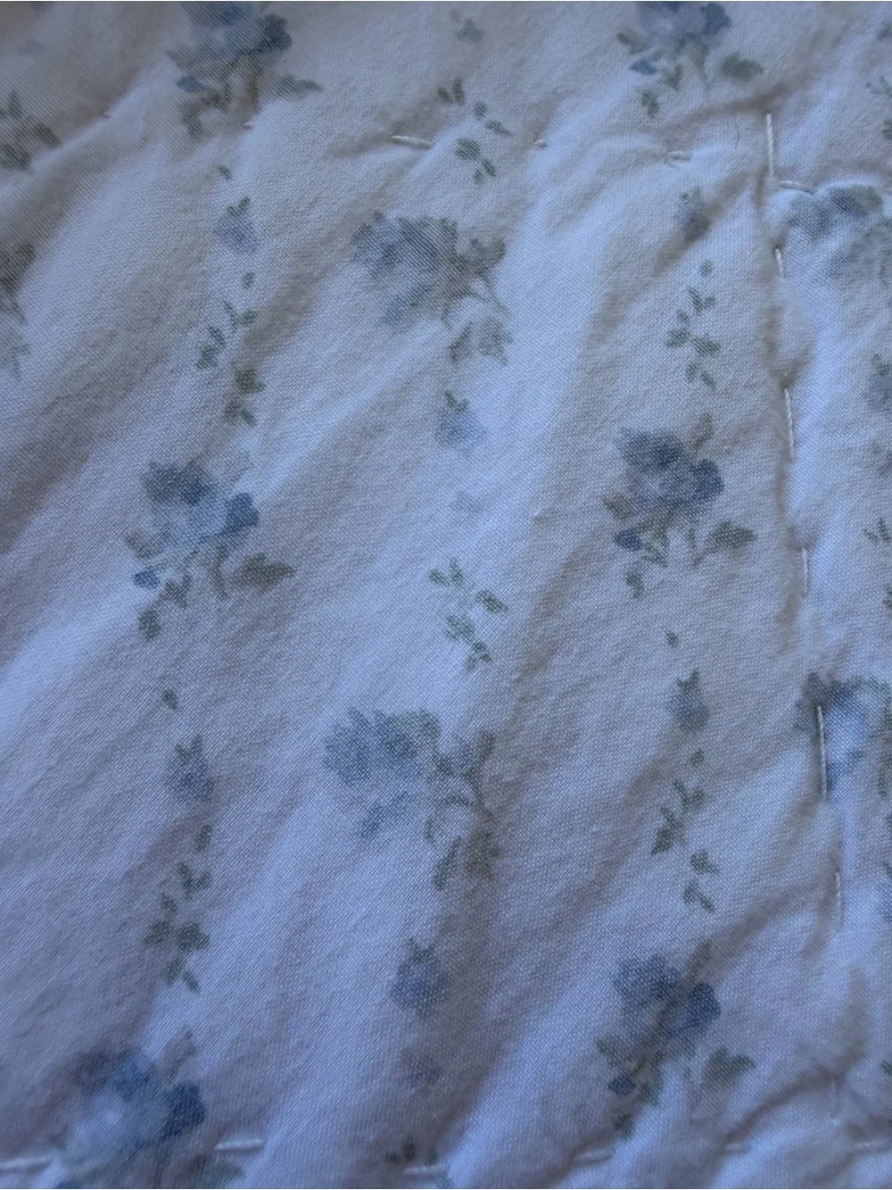 Simply Shabby Chic British Rose 2-Piece King Quilt Set Reversible Blue Gray GUC